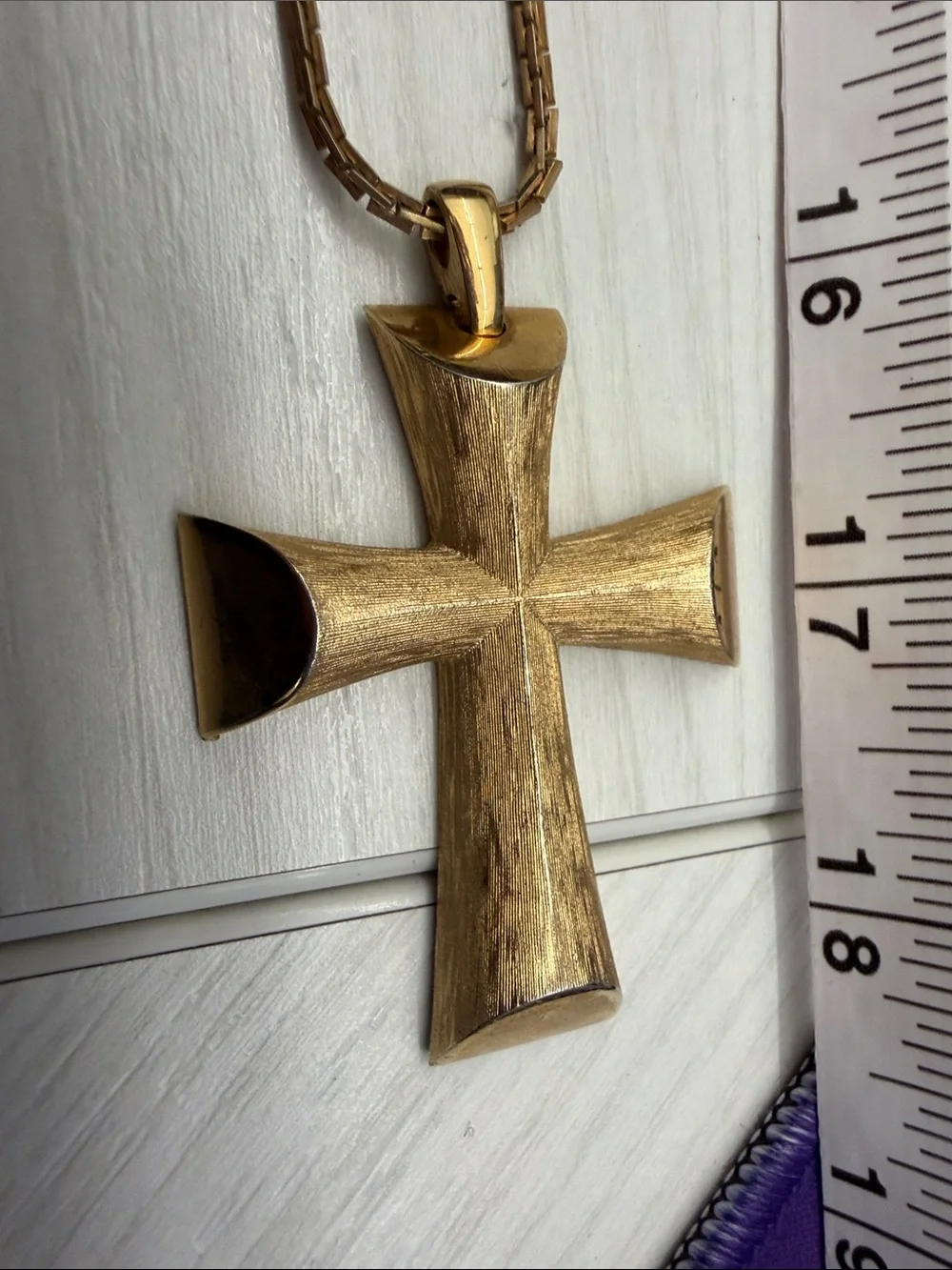 Avon Gold-Tone Men's Brushed Cross Pendant with Chain
